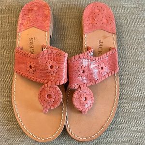 Pink Embossed Leather Jack Rogers